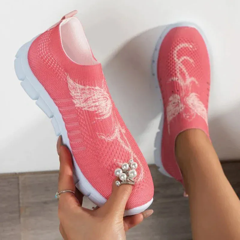 AMOZAE- - Breathable Knitted Slip-On Sneakers