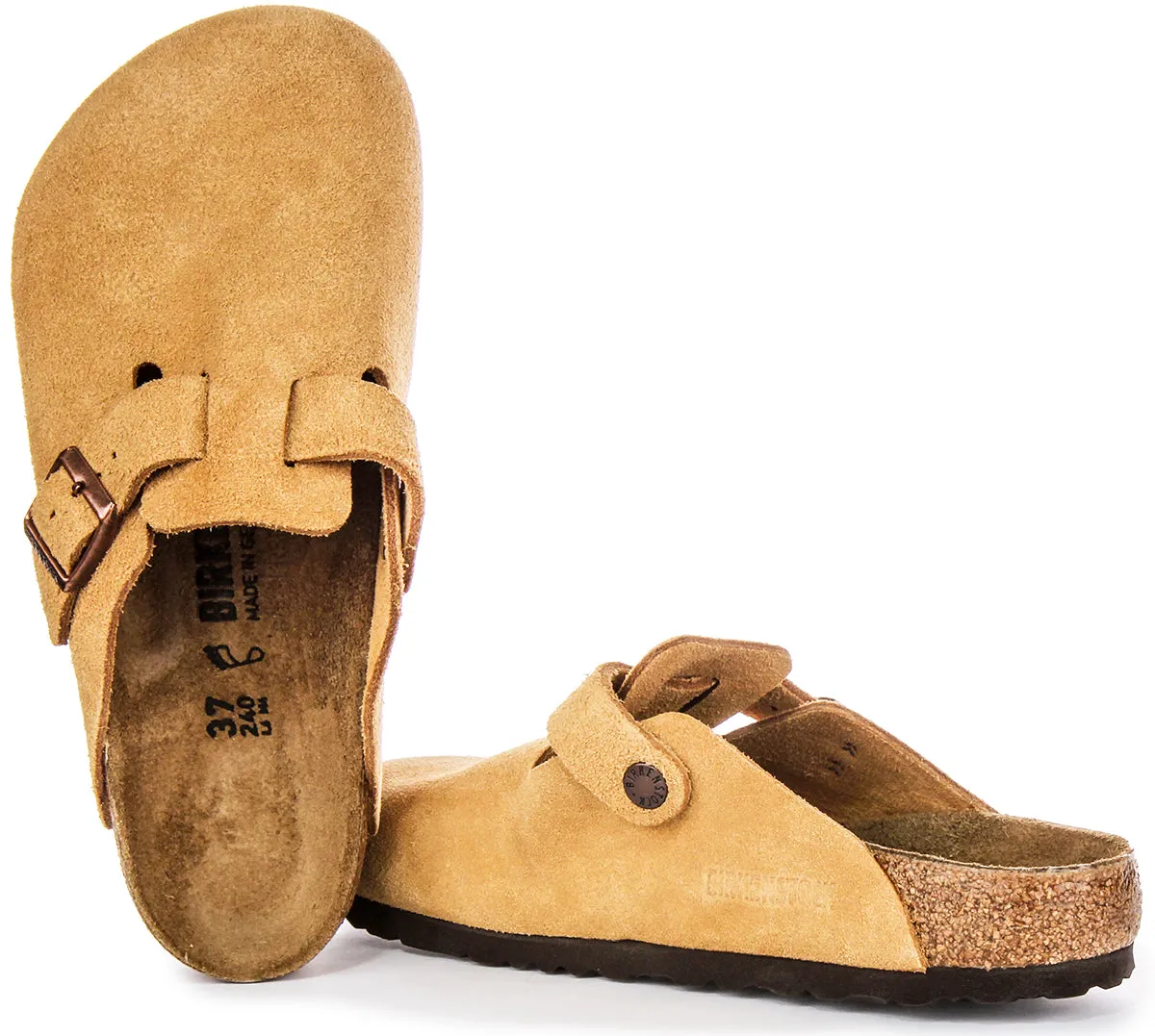 Birkenstock Boston Bs In Lattee | Regular Fit