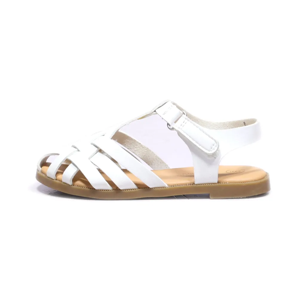 Cat & Jack Flat Sandals Leather White Colour For Kids