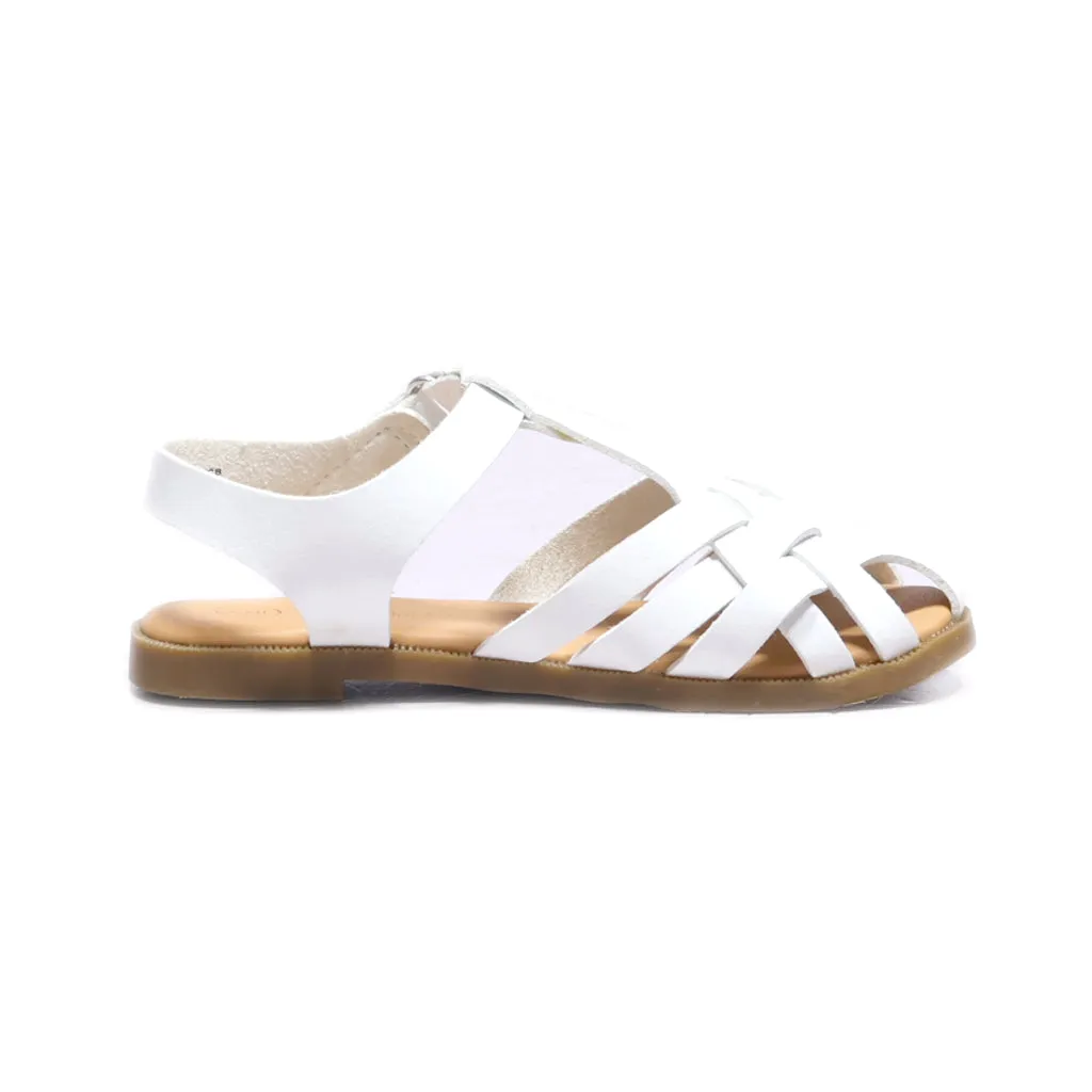 Cat & Jack Flat Sandals Leather White Colour For Kids