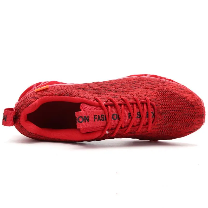 Kaegreel Men Knitted Fabric Breathable Sports Casual Running Sneakers