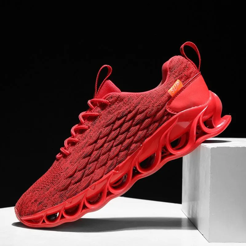 Kaegreel Men Knitted Fabric Breathable Sports Casual Running Sneakers