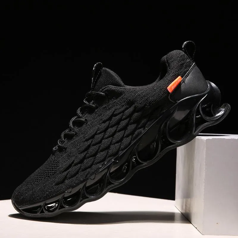 Kaegreel Men Knitted Fabric Breathable Sports Casual Running Sneakers