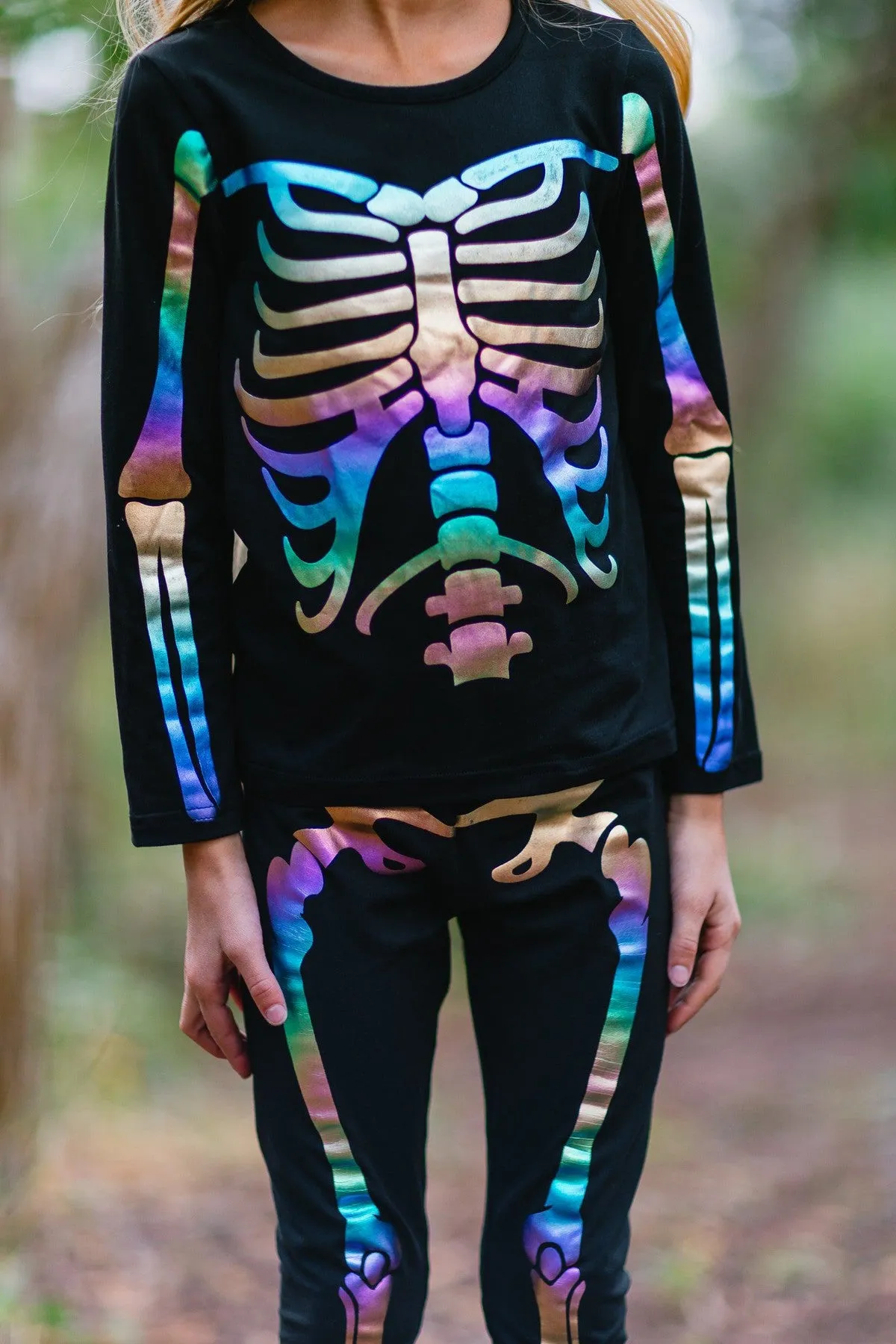 Mom & Me - Holographic Skeleton Costume Set