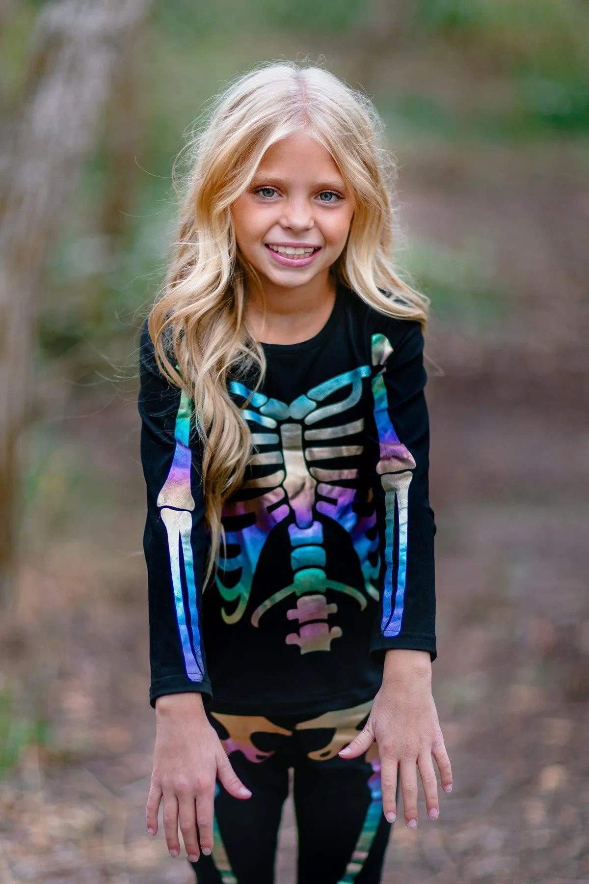 Mom & Me - Holographic Skeleton Costume Set