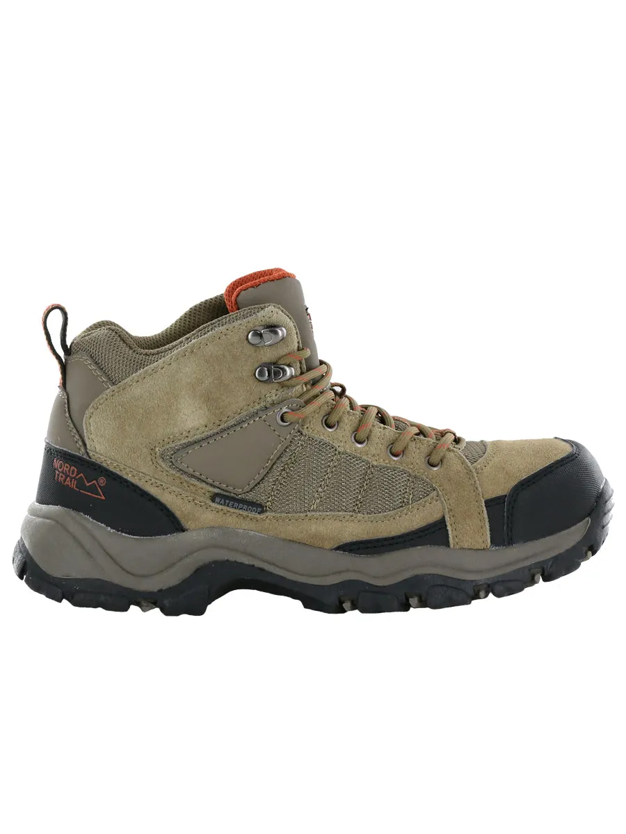 Nord Trail Men's Mt. Hunter High II Taupe/Orange Waterproof Leather Hiking Boot