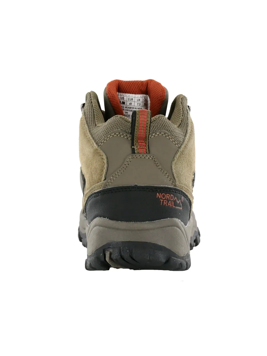 Nord Trail Men's Mt. Hunter High II Taupe/Orange Waterproof Leather Hiking Boot