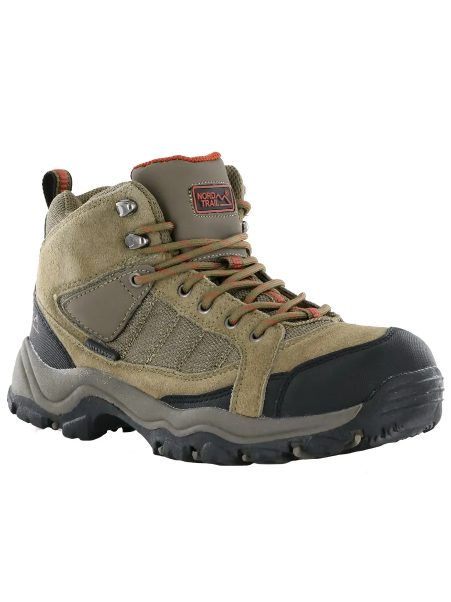 Nord Trail Men's Mt. Hunter High II Taupe/Orange Waterproof Leather Hiking Boot