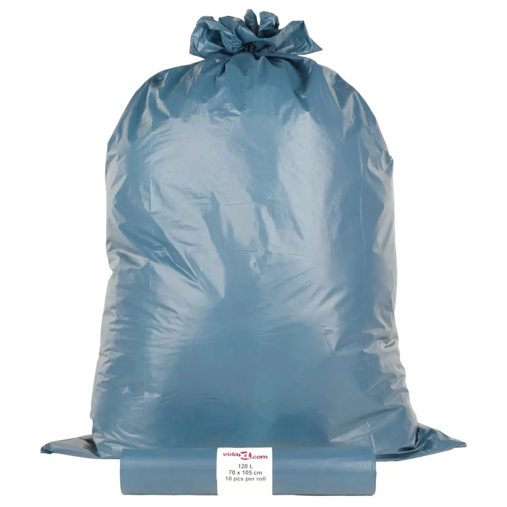 vidaXL Bin Bags 100 pcs Blue 120 L