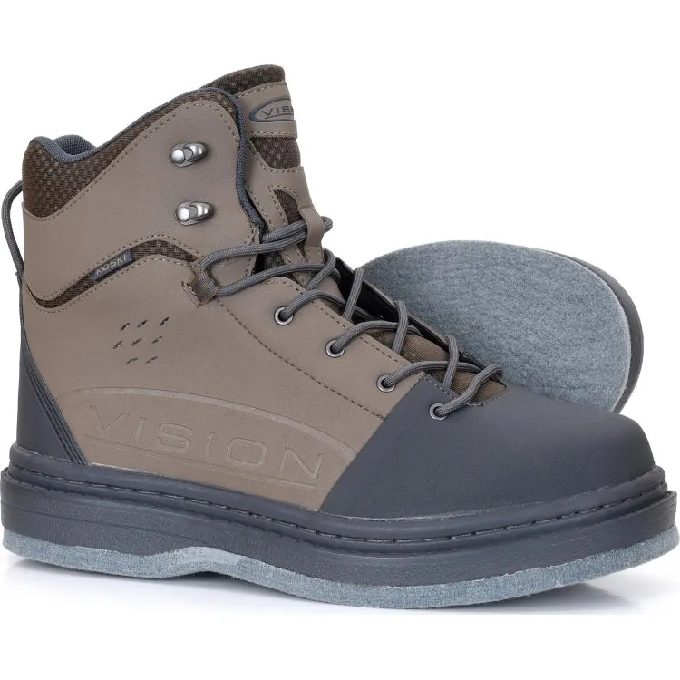 Vision Koski Wading Boots - Felt Sole Khaki