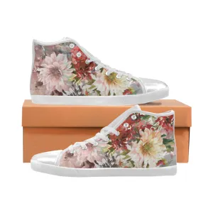 Women's Bouquet Floral Print Canvas High Top Shoes