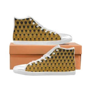 Women's Polka Print Canvas High Top Shoes